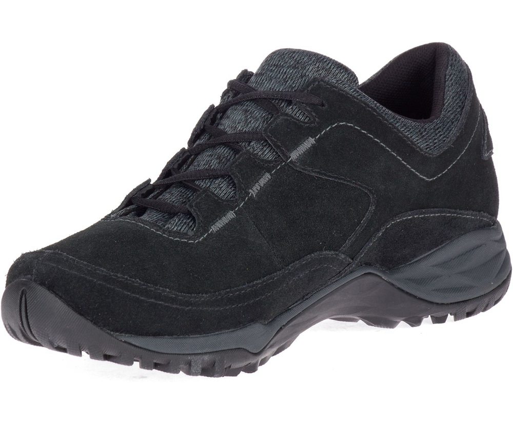 Tenis Senhora - Merrell Addison Couro Waterproof Q2 - Pretas - LPX648729